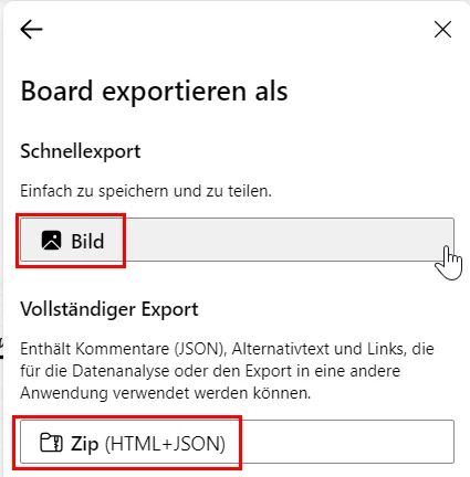 Microsoft Whiteboard Export Schritt 2